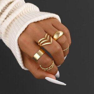 Jewelry | 25 Pcs Gold Knuckle Ring Set For Women Chunky Stackable ...